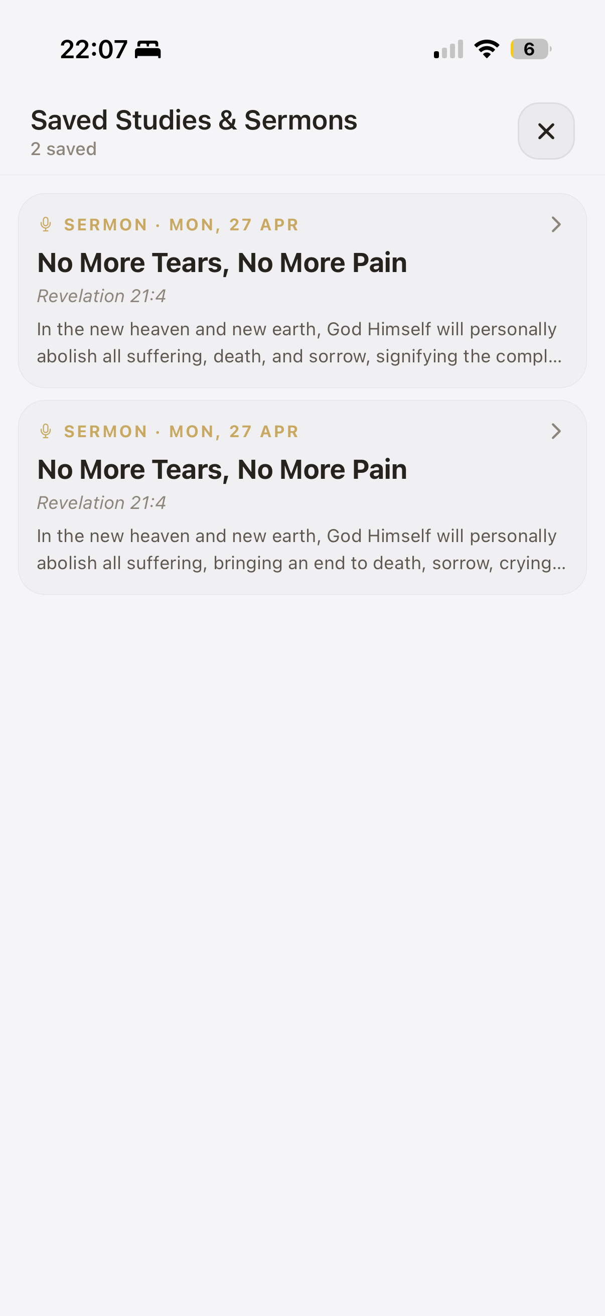 Saved documents library