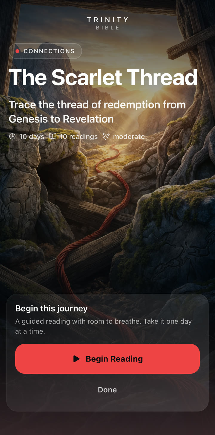 The Scarlet Thread — trace the thread of redemption from Genesis to Revelation