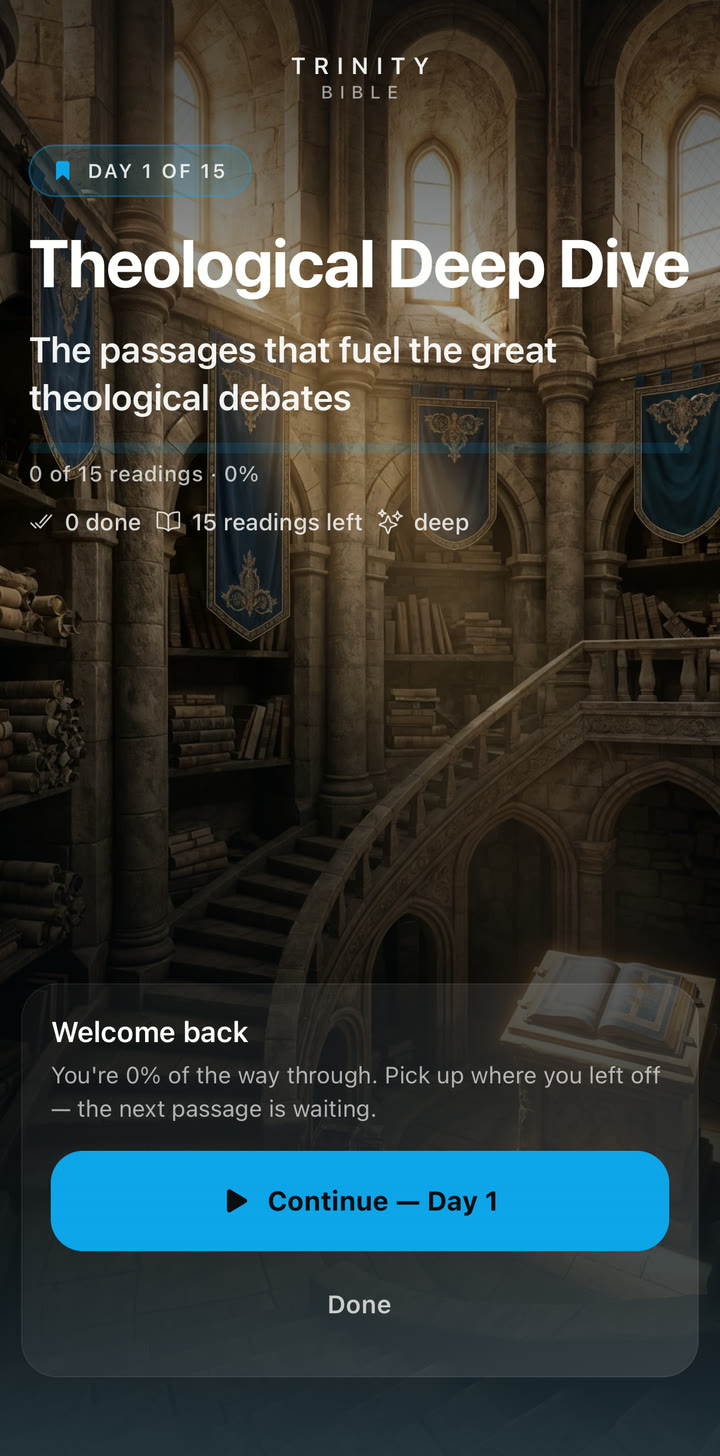 Theological Deep Dive Plus study plan